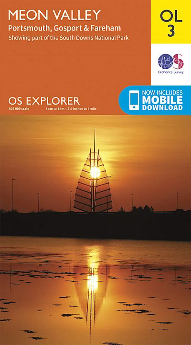 OS Explorer Map 3 - Meon Valley Porstmouth Gosport and Fareham